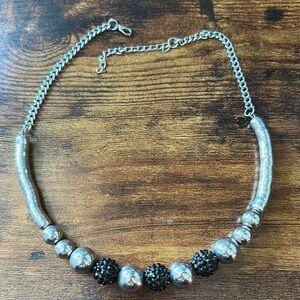 Elegant Silver and Black Necklace